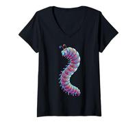 Mujer Larva Insect Larva Entomología Amante de Insectos Escarabajo Larva Camiseta Cuello V
