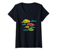 Mujer Las aguas tranquilas corren profundamente Camiseta Cuello V