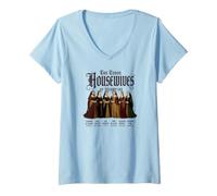 Mujer Las amas de casa Tudor de Enrique VIII Gracioso Camiseta Cuello V