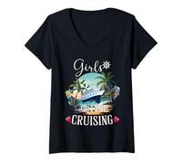 Mujer Las Chicas se han ido de Crucero a Bordo 2026 Camiseta Cuello V