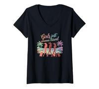Mujer Las Chicas Solo Quieren Viajar diversión Aventura escuadrón Diciendo Camiseta Cuello V