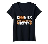 Mujer Las cookies hacen que todo sea mejor Camiseta Cuello V