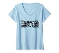 Mujer Las Cosas Hermosas de la Vida (motivación Positiva) Camiseta Cuello V