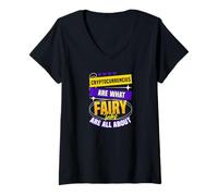Mujer Las criptomonedas son de lo que se trata los cuentos de hadas Camiseta Cuello V