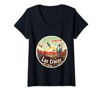 Mujer Las Cruces Ciudad de Las Cruces Nuevo México NM ABQ Desierto Camiseta Cuello V