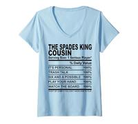 Mujer Las Espadas Rey Primo Divertido primos Hombres Mujeres reunión Familiar Camiseta Cuello V