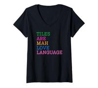 Mujer Las fichas de Mahjong Son mi lenguaje de Amor Camiseta Cuello V