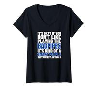 Mujer Las gaitas son para personas inteligentes Gaita divertida Camiseta Cuello V