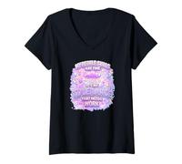 Mujer Las Habilidades de mi Gente Son Buena tolerancia Necesita Humor de Vida Camiseta Cuello V