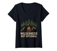 Mujer Las Habilidades de Supervivencia Bushcraft Wilderness Adapt Endure Camiseta Cuello V