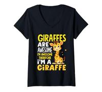 Mujer Las Jirafas Son increíbles, por lo Tanto, Soy una Jirafa Divertida Camiseta Cuello V