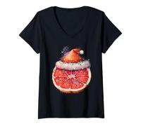 Mujer Las jugosas Frutas navideñas adoran a los Veganos Camiseta Cuello V