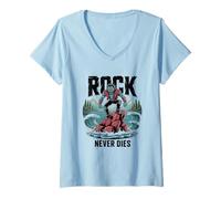 Mujer Las Leyendas del rockero no Muerto Vienen y Van Pero Zombi Camiseta Cuello V