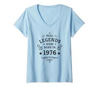 Mujer Las Leyendas Nacieron en 1976 Diseño Vintage del 50 Camiseta Cuello V