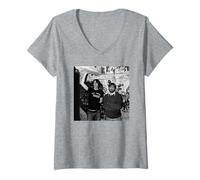 Mujer Las Llaves Negras Patrick Carney Dan Auerbach por Andy Willsher Camiseta Cuello V