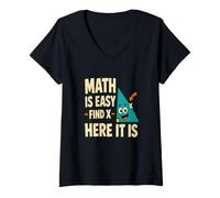 Mujer Las matemáticas Son fáciles Encontrar X Divertido Profesor de matemáticas geometría Camiseta Cuello V