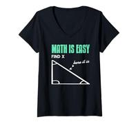 Mujer Las Matemáticas Son Fáciles Encuentra X Broma Camiseta Cuello V