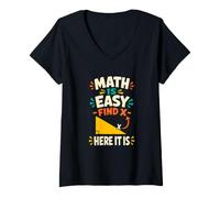 Mujer Las matemáticas Son fáciles Profesor de geometría de álgebra Divertido Camiseta Cuello V