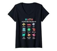 Mujer Las matemáticas te Mantienen equilibrados a los niños aprendiendo Humor Escolar Camiseta Cuello V