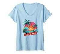 Mujer Las Mejores Amigas de Hawái para niños vacan, el Mejor Viaje de Todos los Tiempos, con la Familia Camiseta Cuello V