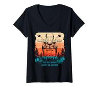 Mujer Las Mejores Carreteras no están en ningún Mapa Africa Dual-Sport Bike Fun Camiseta Cuello V