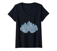 Mujer Las montañas están Llamando, Snowboard y esquí, Gafas de esquí Camiseta Cuello V
