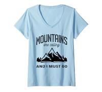 Mujer Las montañas me Llaman y Tengo Que IR Camiseta Cuello V