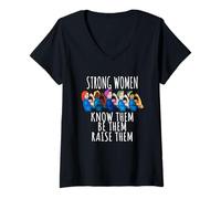 Mujer Las Mujeres Fuertes Saben Que Son Ellas criarlas Rosie Riveter Camiseta Cuello V