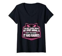 Mujer Las Mujeres no están seguras de cuál es mi Animal Espiritual, Pero Tiene Rabia Camiseta Cuello V