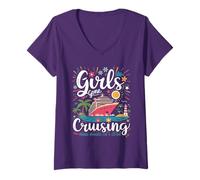 Mujer Las niñas se han ido de Crucero Haciendo Recuerdos para un Crucero de por Vida Camiseta Cuello V