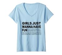 Mujer Las niñas Solo Quieren Tener Feminista Fundamental en Derechos Humanos Camiseta Cuello V