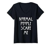 Mujer Las Personas Normales me Hacen Miedo. Camiseta Cuello V