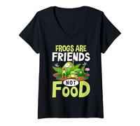 Mujer Las Ranas Son Amigos, no Comida Camiseta Cuello V