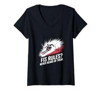 Mujer Las reglas de la FIS nunca han oído hablar de ellas esquí alpino Camiseta Cuello V