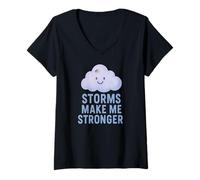 Mujer Las tormentas me Hacen más Fuerte Camiseta Cuello V