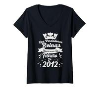 Mujer Las Verdaderas Reinas Nacieron en Febrero de 2012-14 Años Camiseta Cuello V