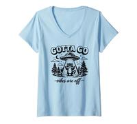 Mujer Las Vibraciones de Gotta Go están apagadas, Divertido Mapache UFO Camiseta Cuello V