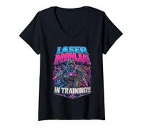 Mujer Láser Tag Ninja In Training Camiseta Cuello V