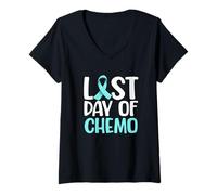 Mujer Last Day Of Quimio PCOS Awareness Camiseta Cuello V