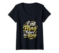 Mujer Last Fling Before The Ring - Novia de Despedida de Soltera Camiseta Cuello V