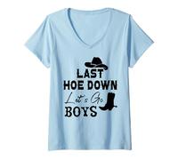 Mujer Last Hoe Down Bachelorette Party Cowboy Women Lets Go Girls Camiseta Cuello V