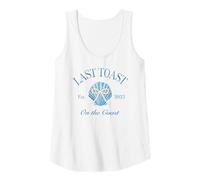 Mujer Last Toast on The Coast Seashell Pearl Bow Bachelorette Vibe Camiseta sin Mangas