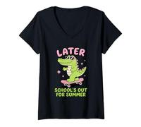 Mujer Later Gator School's out for Summer Last Day of School Camiseta Cuello V
