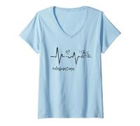 Mujer Latido del corazón dálmata - Lindo cachorro amante de los perros dálmatas Camiseta Cuello V
