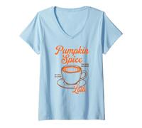 Mujer Latte de Calabaza y Especias PSL Camiseta Cuello V