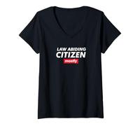 Mujer Law Abiding Citizen Mostly Camiseta Cuello V