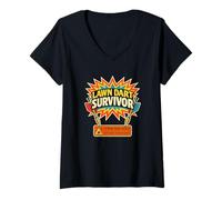 Mujer Lawn Dart Survivor Divertido, Nostalgia de los 80, Juguete Prohibido, Humor Camiseta Cuello V