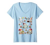Mujer Lazy Gnomes Graphic For Women And Men For Happy Retirement Camiseta Cuello V