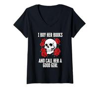 Mujer Le Compro Libros Y La Llamo «Buena Chica». Camiseta Cuello V