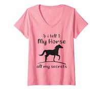 Mujer Le Cuento a mi Caballo Todos mis Secretos Funny Horse Camiseta Cuello V